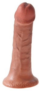 King Cock dildo realistyczne z przyssawką – 17 cm, naturalne, z żyłkowaniem - 3