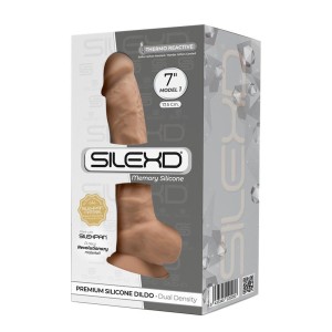 SilexD dildo realistyczne z przyssawką – 17,7 cm, karmelowe, podwójna gęstość - 1