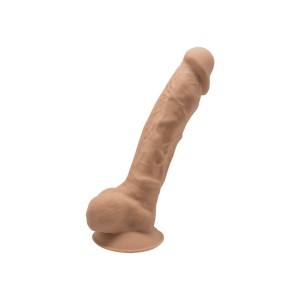 SilexD dildo realistyczne z przyssawką – 17,7 cm, karmelowe, podwójna gęstość - 2