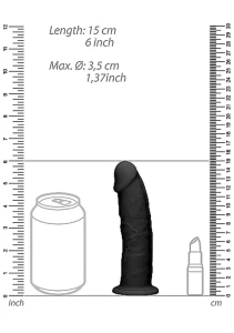 RealRock Ultra dildo realistyczne z przyssawką – 15,3 cm, czarne, termoelastyczne - 8