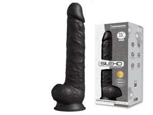Silex D dildo realistyczne z przyssawką – 38 cm, czarne, hiper realistyczne - 3