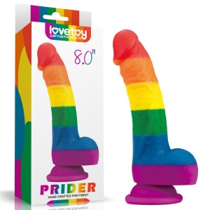 Prider dildo realistyczne z przyssawką – 20 cm, wielokolorowe, premium silikon medyczny - 1