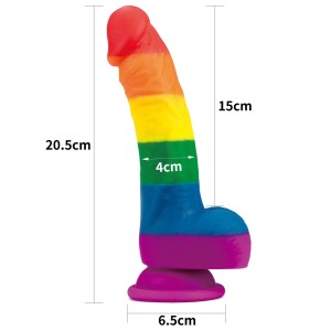 Prider dildo realistyczne z przyssawką – 20 cm, wielokolorowe, premium silikon medyczny - 2