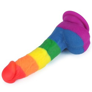 Prider dildo realistyczne z przyssawką – 20 cm, wielokolorowe, premium silikon medyczny - 3