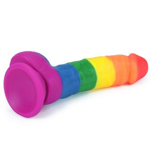 Prider dildo realistyczne z przyssawką – 20 cm, wielokolorowe, premium silikon medyczny - 5