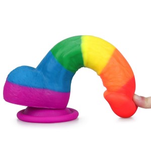 Prider dildo realistyczne z przyssawką – 20 cm, wielokolorowe, premium silikon medyczny - 6