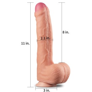 Love Toy dildo realistyczne dwuwarstwowe z przyssawką – 28 cm, naturalne, ultra miękkie - 2