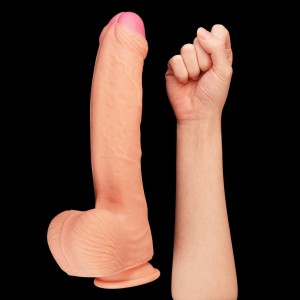 Love Toy dildo realistyczne dwuwarstwowe z przyssawką – 28 cm, naturalne, ultra miękkie - 7