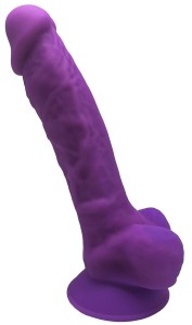 Silex dildo realistyczne z przyssawką – 17,5 cm, fioletowe, termoreaktywne - 2