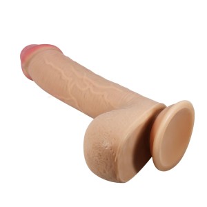 BAILE dildo realistyczne z przesuwaną skórą – 23 cm, naturalne, z przyssawką - 6