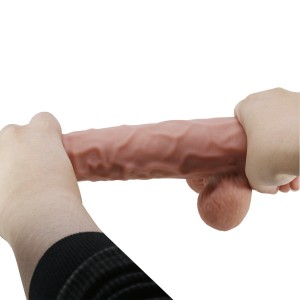 BAILE dildo realistyczne z przyssawką – 24 cm, naturalne, przesuwana skóra - 9