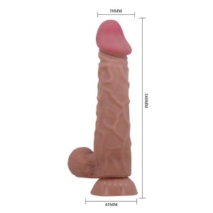 BAILE dildo realistyczne z przyssawką – 24 cm, naturalne, przesuwana skóra - 10