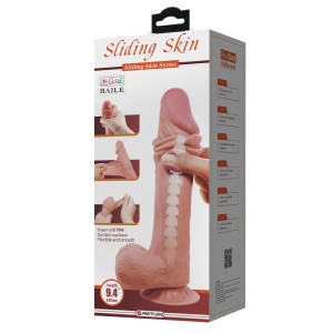 BAILE dildo realistyczne z przyssawką – 24 cm, naturalne, przesuwana skóra - 11