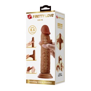 PRETTY LOVE dildo realistyczne z przyssawką – 21 cm, naturalne, ruchoma skóra - 6