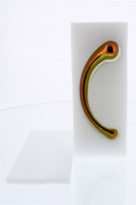Glamour Glass dildo szklane zakrzywione – 17 cm, kolor baniek mydlanych, podwójnie zakończone - 5
