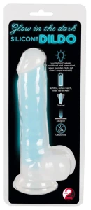 You2Toys dildo żelowe świecące w ciemności – 20,5 cm, mleczno-transparentne, z przyssawką - 1