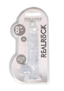 REALROCK dildo żelowe realistyczne – 21 cm, przezroczyste, z jądrami i przyssawką - 2