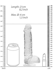 REALROCK dildo żelowe realistyczne – 21 cm, przezroczyste, z jądrami i przyssawką - 3