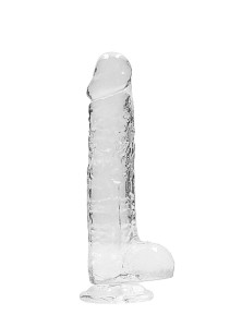 REALROCK dildo żelowe realistyczne – 21 cm, przezroczyste, z jądrami i przyssawką - 4