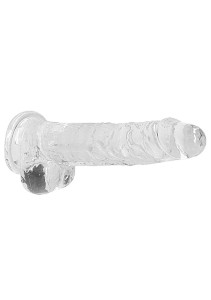REALROCK dildo żelowe realistyczne – 21 cm, przezroczyste, z jądrami i przyssawką - 6