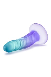 Blush dildo żelowe realistyczne – 13,9 cm, szafirowe, z przyssawką, Seria Soft - 3