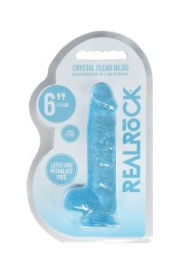REALROCK dildo żelowe – przezroczyste, z jądrami i przyssawką, 17 cm - 1