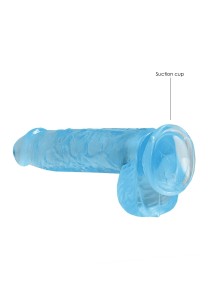 REALROCK dildo żelowe – przezroczyste, z jądrami i przyssawką, 17 cm - 4
