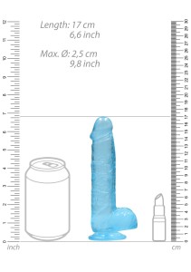 REALROCK dildo żelowe – przezroczyste, z jądrami i przyssawką, 17 cm - 7