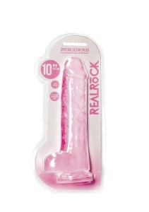 RealRock dildo żelowe realistyczne z jądrami – 25,4 cm, przezroczyste - 1