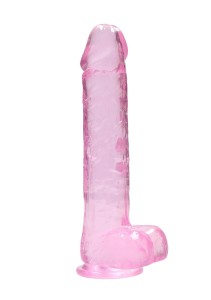 RealRock dildo żelowe realistyczne z jądrami – 25,4 cm, przezroczyste - 2