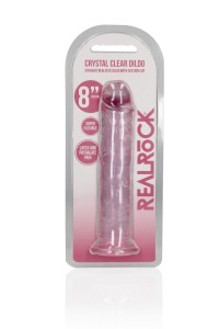RealRock dildo żelowe realistyczne – 20 cm, przezroczyste, z przyssawką, Seria Crystal Clear - 2