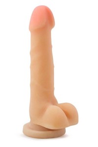 AU NATUREL dildo realistyczne z jądrami – 17,8 cm, beżowe - 3
