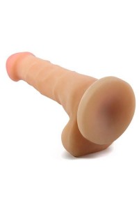 AU NATUREL dildo realistyczne z jądrami – 17,8 cm, beżowe - 4