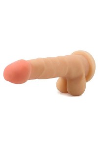AU NATUREL dildo realistyczne z jądrami – 17,8 cm, beżowe - 5