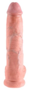 King Cock dildo realistyczne z jądrami i przyssawką – 25 cm, naturalne, z żyłkowaniem - 3