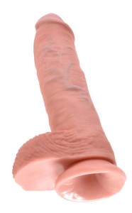 King Cock dildo realistyczne z jądrami i przyssawką – 25 cm, naturalne, z żyłkowaniem - 5