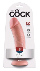 King Cock dildo realistyczne z przyssawką – 21,5 cm, naturalne, z żyłkowaniem - 1