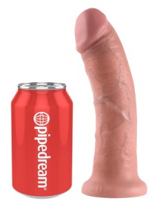 King Cock dildo realistyczne z przyssawką – 21,5 cm, naturalne, z żyłkowaniem - 2