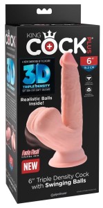TDC dildo realistyczne z przyssawką i jądrami – 19,5 cm, naturalne, z kulkami w środku - 1