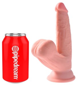 TDC dildo realistyczne z przyssawką i jądrami – 19,5 cm, naturalne, z kulkami w środku - 2