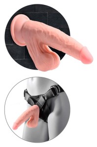 TDC dildo realistyczne z przyssawką i jądrami – 19,5 cm, naturalne, z kulkami w środku - 6