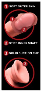 TDC dildo realistyczne z przyssawką i jądrami – 19,5 cm, naturalne, z kulkami w środku - 7