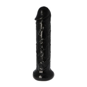 Italian Cock dildo realistyczne z przyssawką – 28,5 cm, czarne, z żyłkowaniem - 2