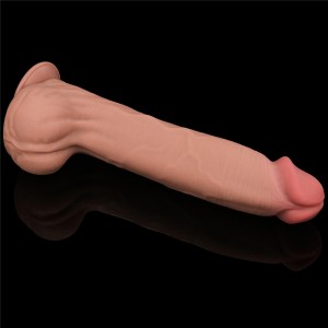 King Cock dildo realistyczne dwuwarstwowe z przyssawką – 35,5 cm, naturalne, super realistyczne - 5
