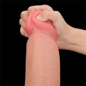 King Cock dildo realistyczne dwuwarstwowe z przyssawką – 35,5 cm, naturalne, super realistyczne - 11