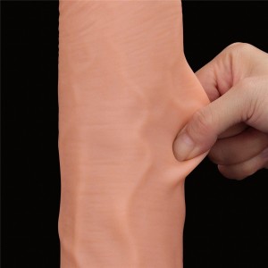 King Cock dildo realistyczne dwuwarstwowe z przyssawką – 35,5 cm, naturalne, super realistyczne - 15