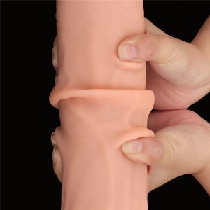 King Cock dildo realistyczne dwuwarstwowe z przyssawką – 35,5 cm, naturalne, super realistyczne - 16