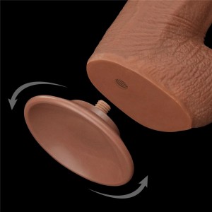 King Sized dildo realistyczne dwuwarstwowe – 34 cm, brązowe, ślizgająca się skóra - 10
