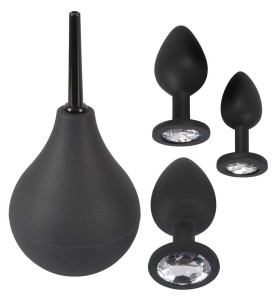 Black Velvets Anal Kit zestaw erotyczny – 4 w 1, prysznic + 3 korki - 2