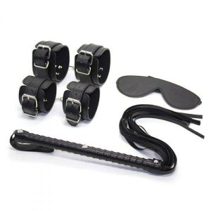 Toys4Lovers Fetish Art zestaw do BDSM 4 elementy – maska, kajdanki - 4